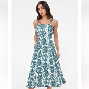 Greylin Hilary Linen Midi Dress